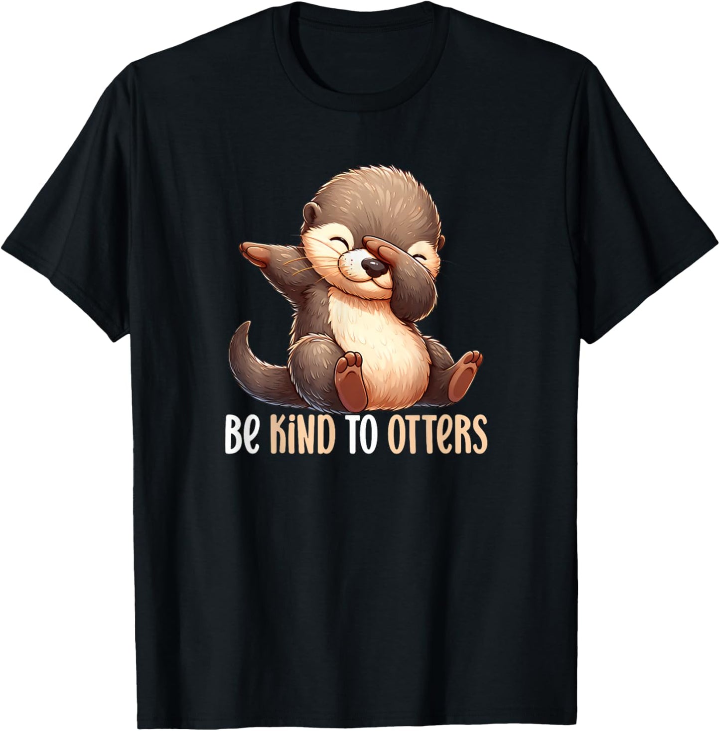 Be Kind To Otters Dabbing Sea Otter Cute World Otter Day T-Shirt - T-Shirt | Black