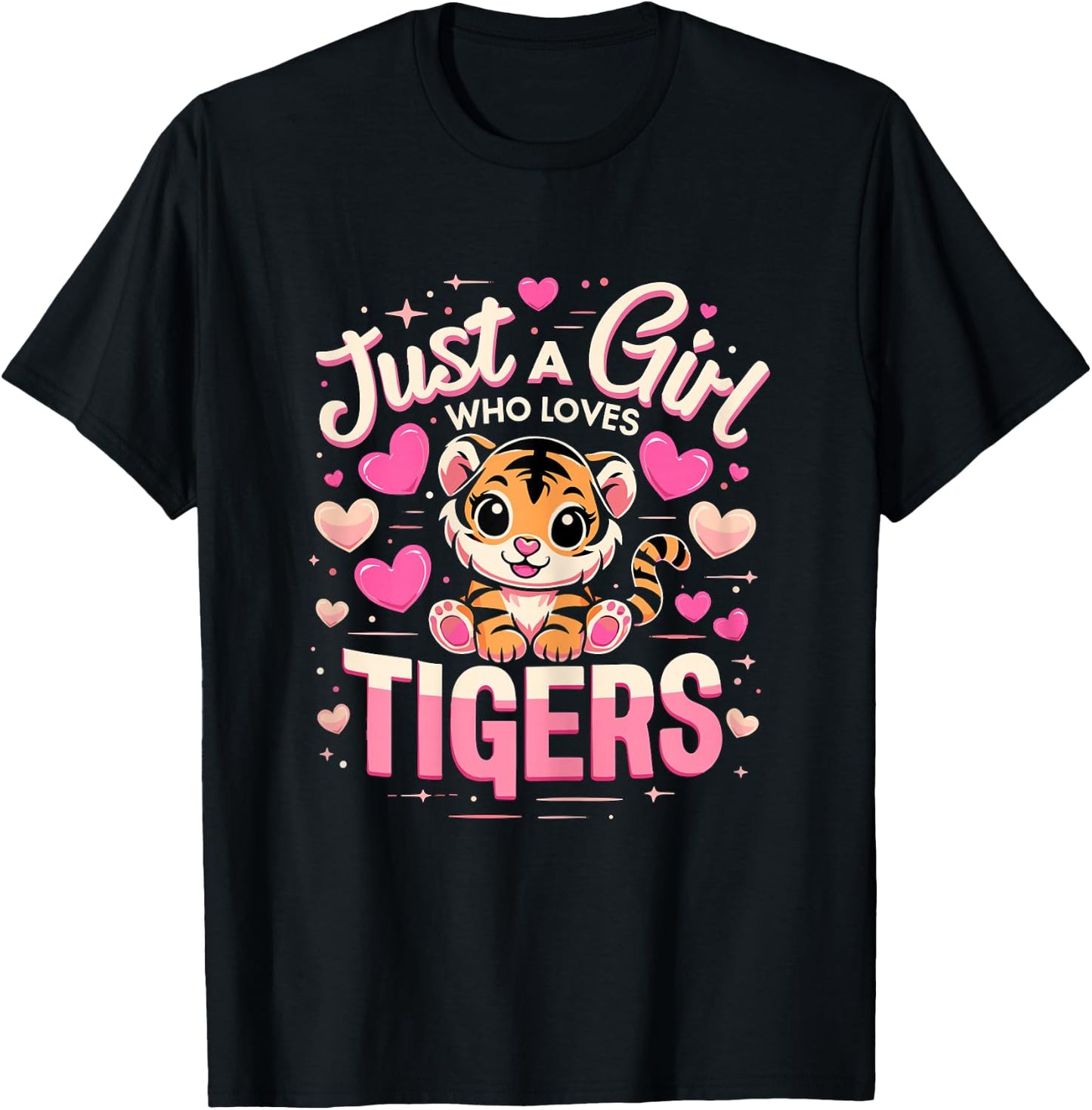 Just a Girl who loves Tigers T-Shirt - T-Shirt | Black