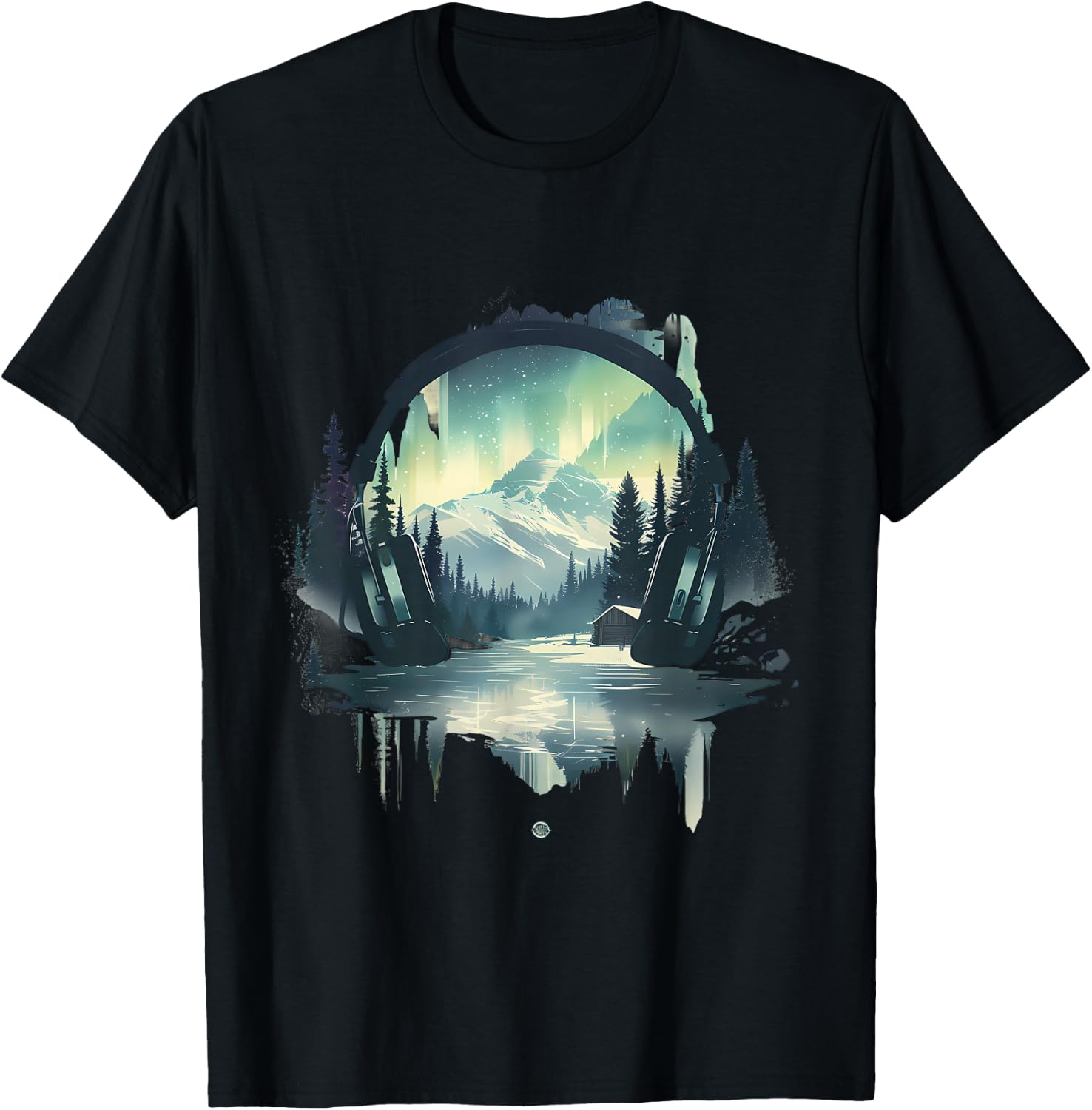 Headphones Music DJ Beatmaker Nature Dance Music House Music T-Shirt - T-Shirt | Black