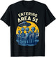 Entering Area 51 Desert Aliens and UFO Retro Scene Design T-Shirt - T-Shirt | Black