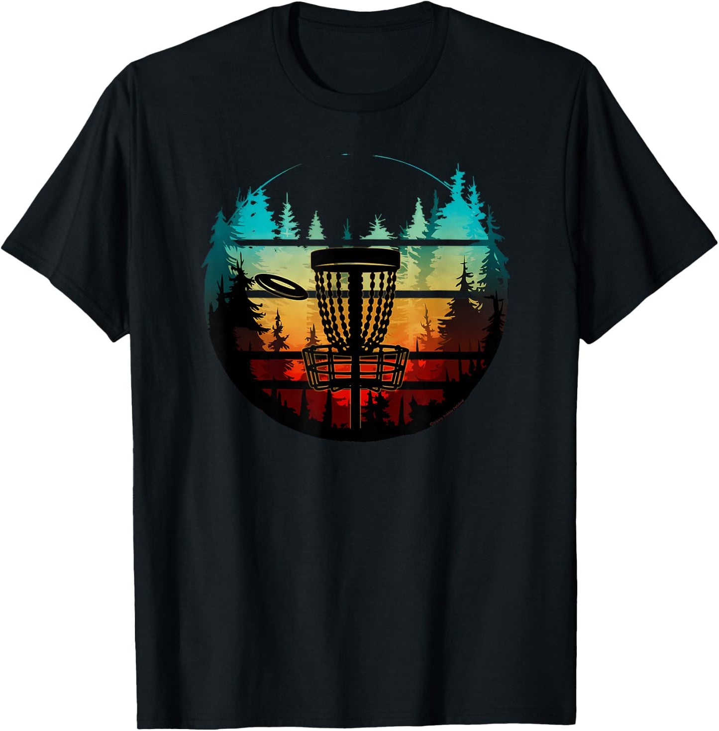 Cool Disc Golf in the Trees Disc Golf T-Shirt - T-Shirt | Black