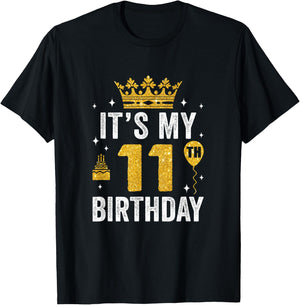 It's My 11Th Birthday Idea For 11 Years Boys And Girls T-Shirt - T-Shirt | Black