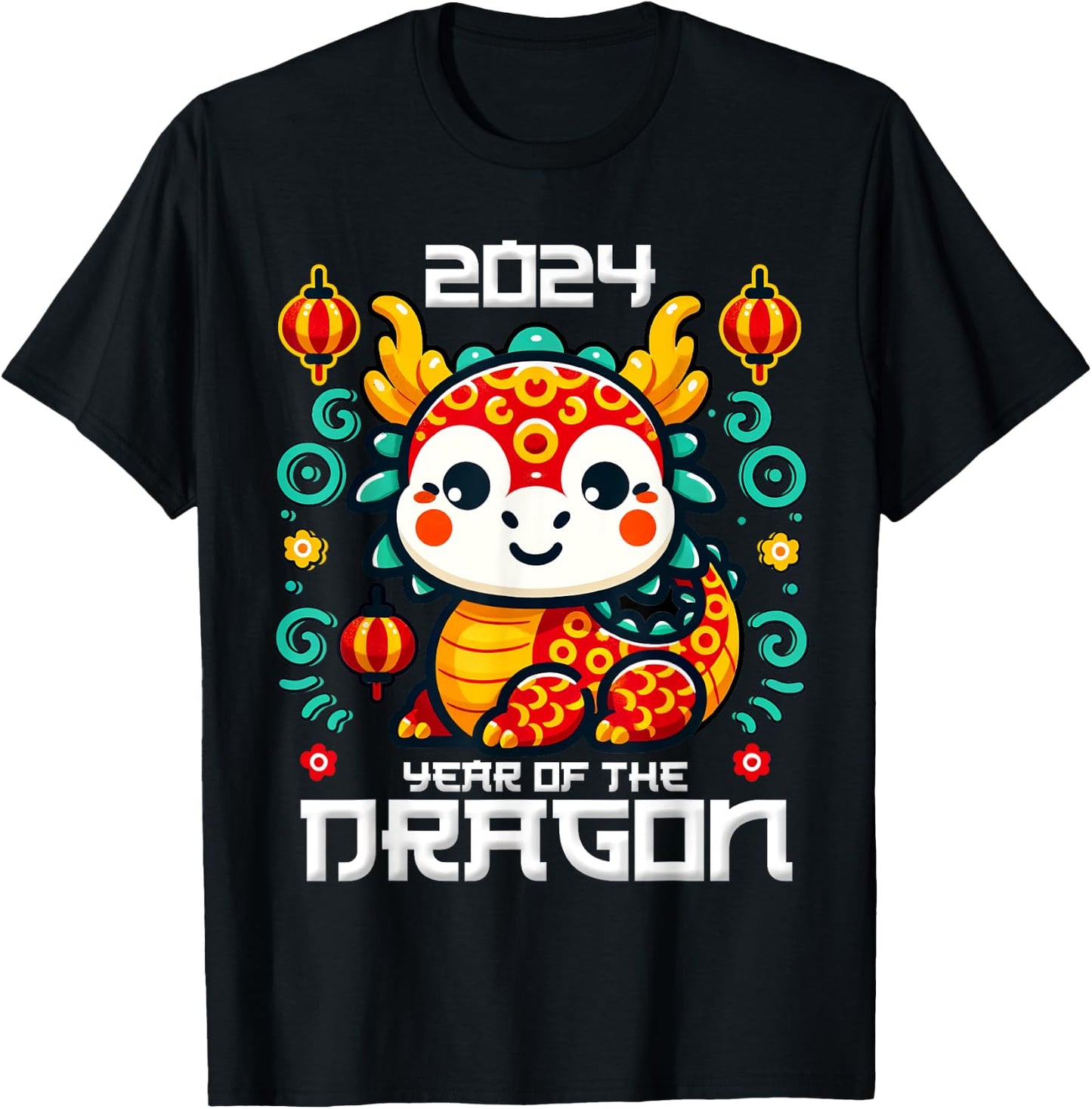 Chinese New Year 2024 Shirt Kids Year of The Dragon 2024 T-Shirt - T-Shirt | Black