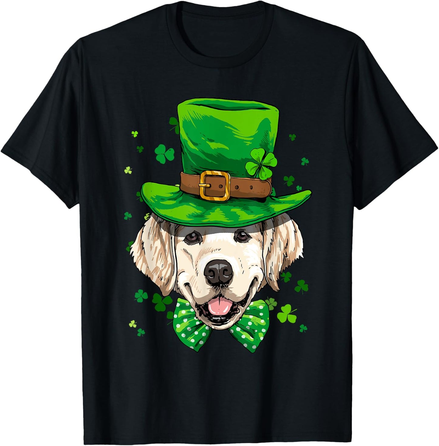 Golden Retriever Leprechaun St Patricks Day Dog Men T-Shirt - T-Shirt | Black