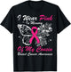 I Wear Pink In Memory Of My Cousin Butterfly Breast Cancer T-Shirt - T-Shirt | Black