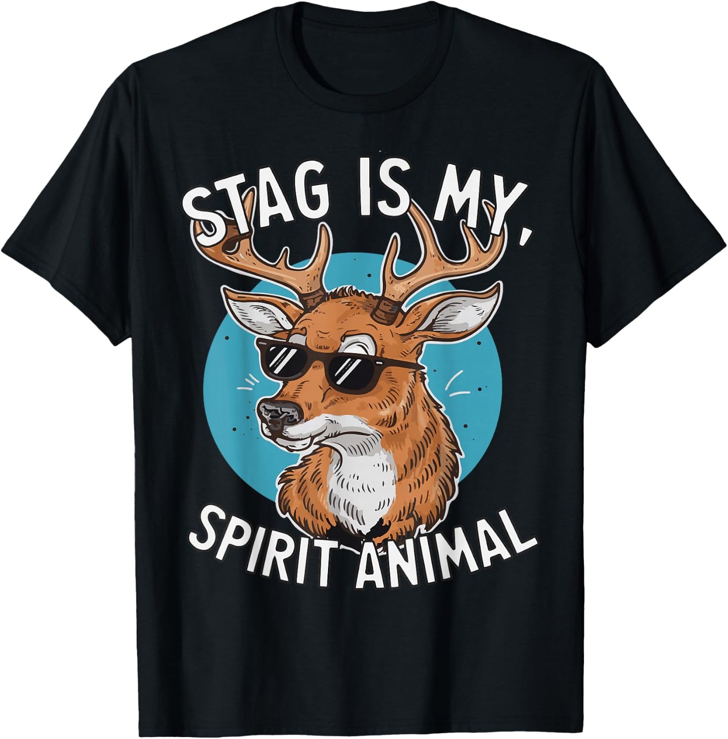 Stag Deer Lover Funny Stag Totem Spirit Animal T-Shirt - T-Shirt | Black