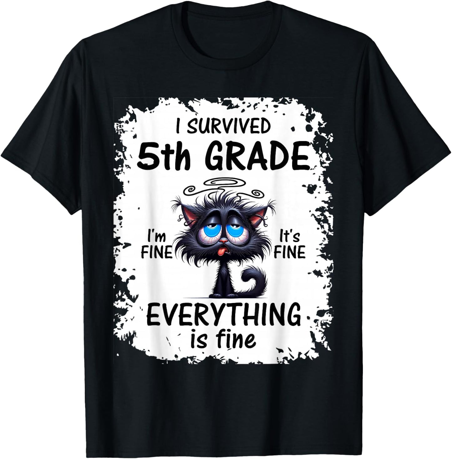 Fifth 5th Grade Grad 2026 I Survived 5th Grade T-Shirt - T-Shirt | Black