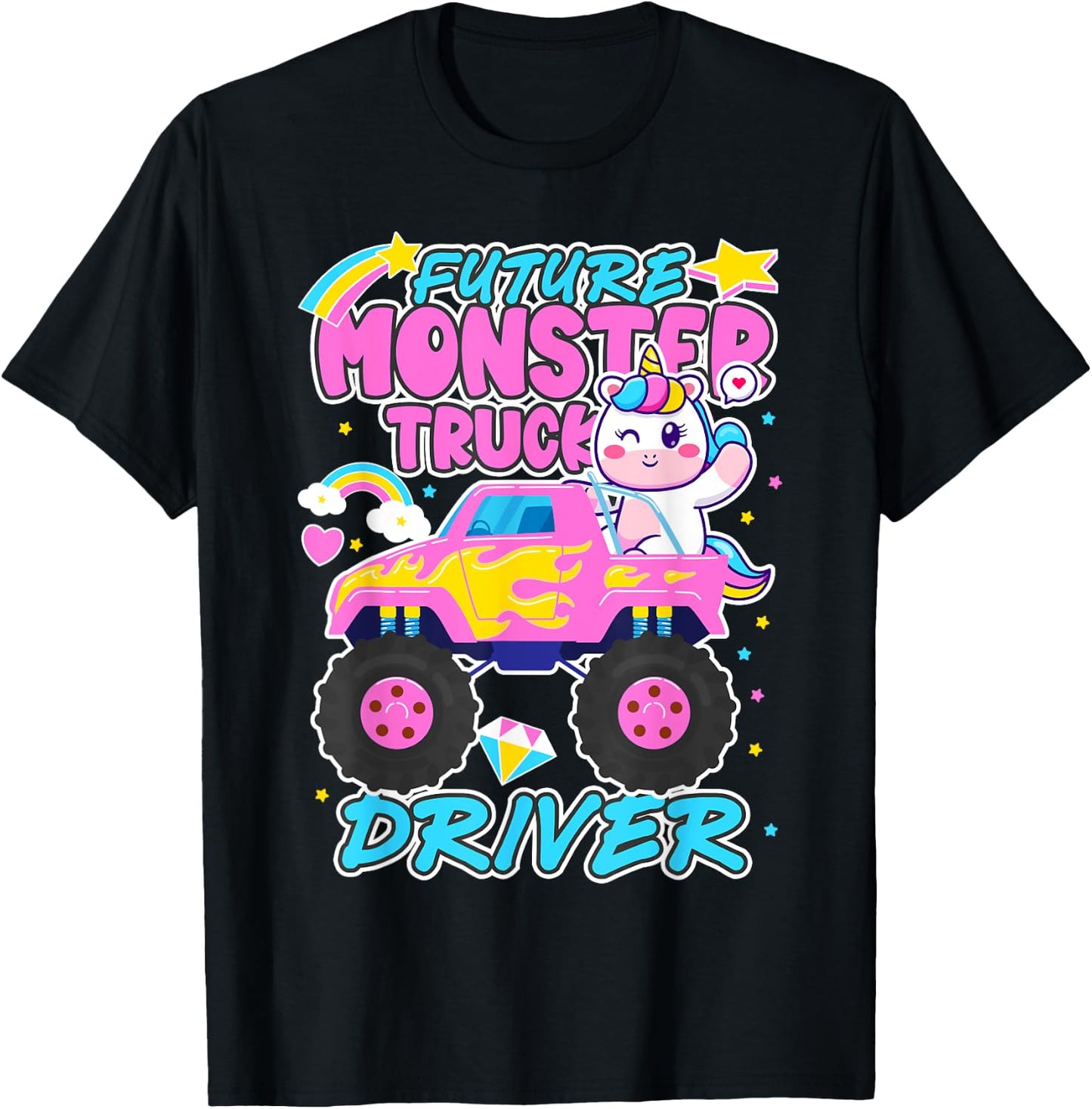 Future Monster Trucks Driver Funny Monster Trucking Lovers T-Shirt - T-Shirt | Black