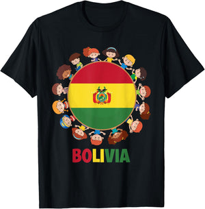 Bolivian Flag Hispanic Heritage Month Bolivia Kids Boy Girls T-Shirt - T-Shirt | Black