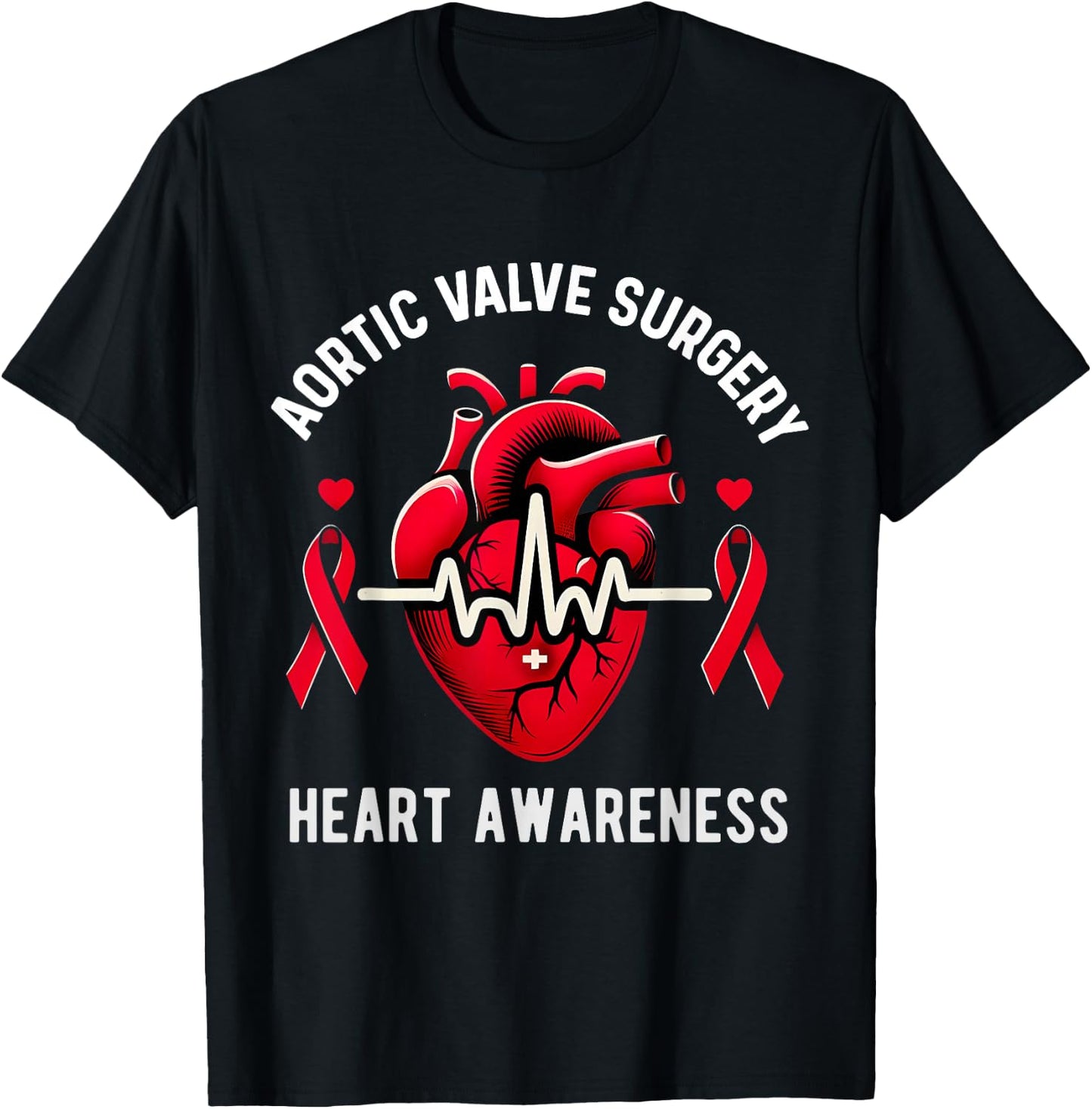 Heart Valve Surgery Shirt Heart Awareness T-Shirt - T-Shirt | Black