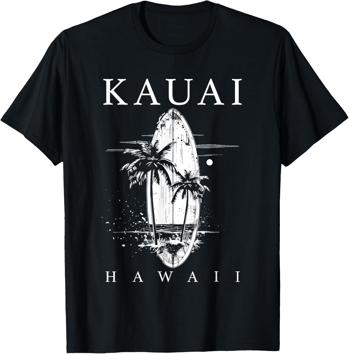 Kauai Hawaii Surf Hawaii Vintage Surfer T-Shirt - T-Shirt | Black