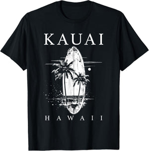 Kauai Hawaii Surf Hawaii Vintage Surfer T-Shirt - T-Shirt | Black