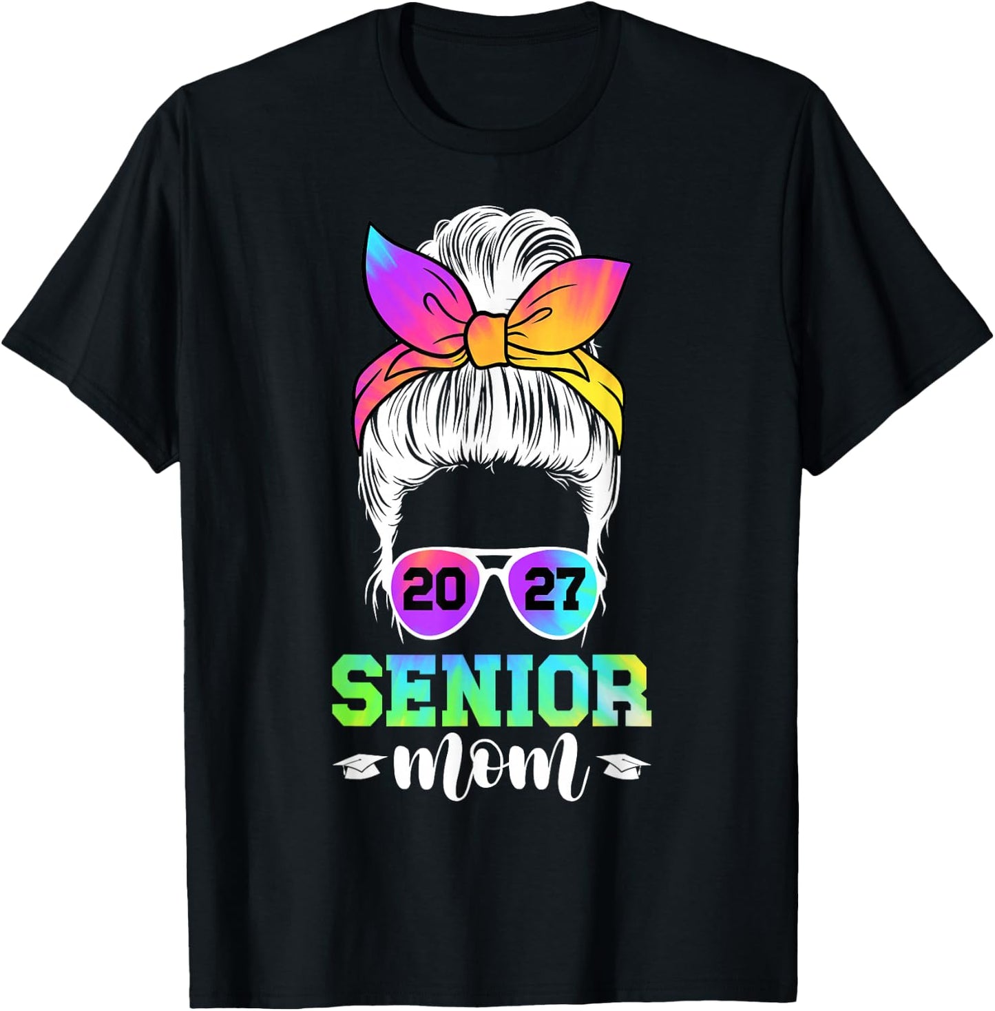 Senior Mom 2027 Class Of 2027 Mother Of Senior 2027 Mama T-Shirt - T-Shirt | Black