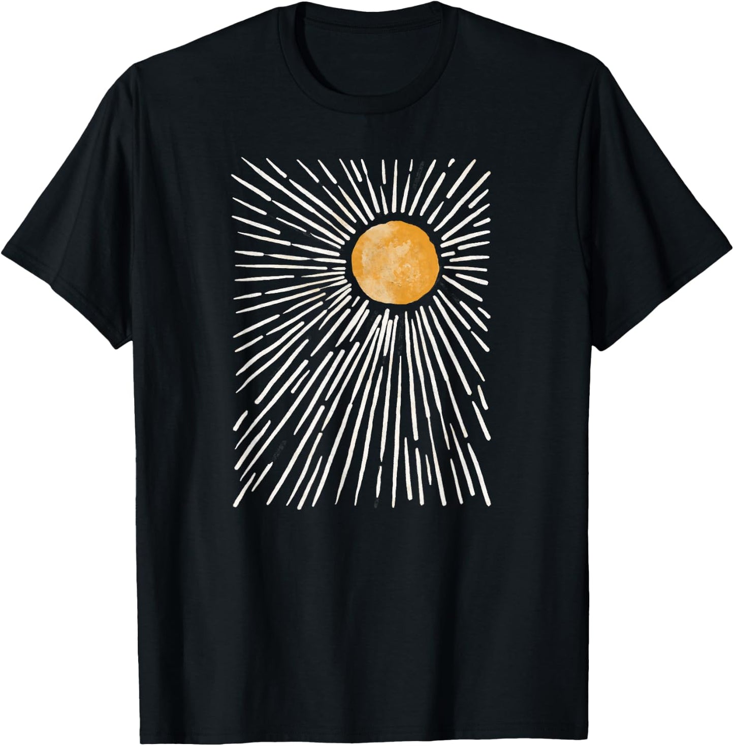 Sunburst Vintage Design Men Women T-Shirt - T-Shirt | Black