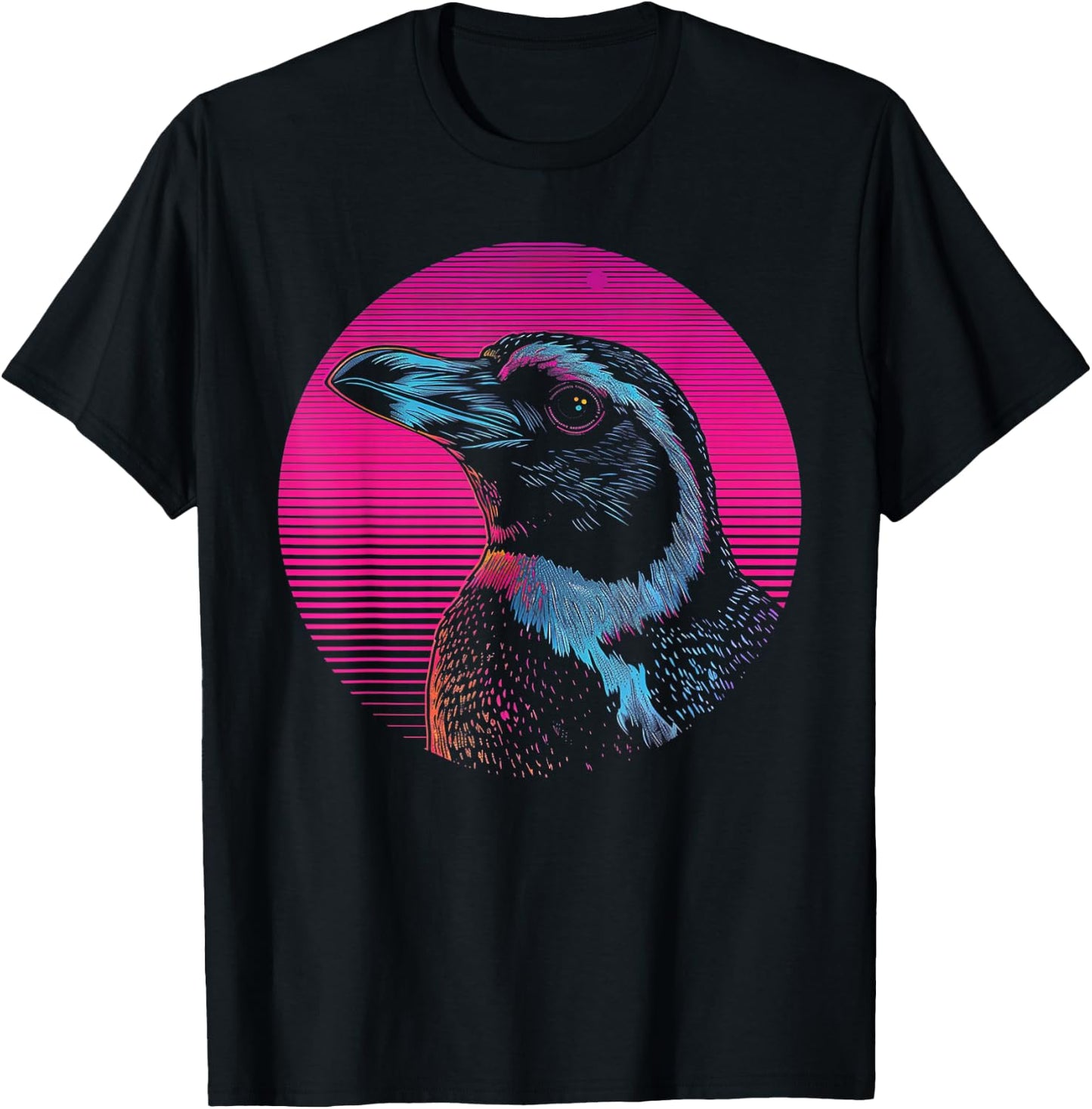 Penguin Vaporwave Aesthetic Vintage Synthwave 80s 90s Retro T-Shirt - T-Shirt | Black