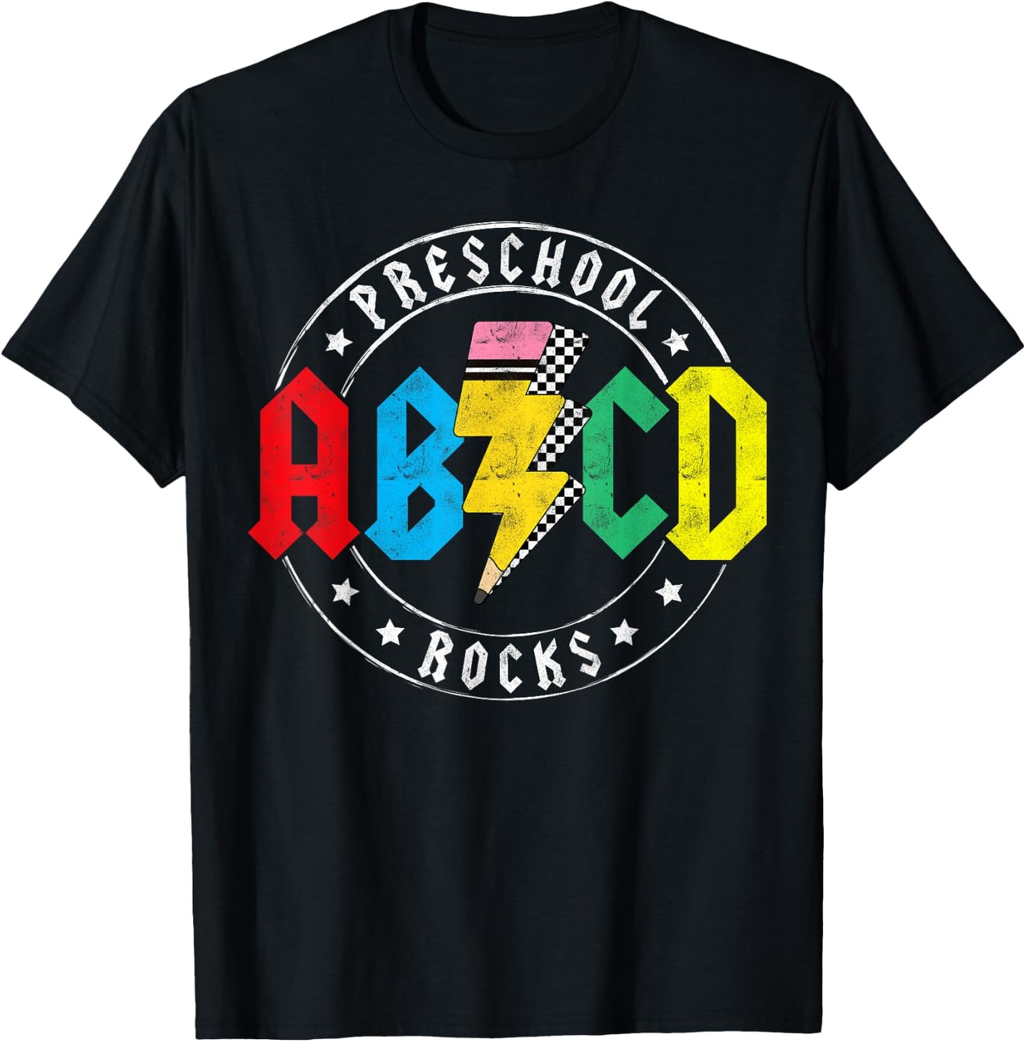 ABCD Preschool Rocks 1st Day Pre-K Teacher Back To School T T-Shirt - T-Shirt | Black