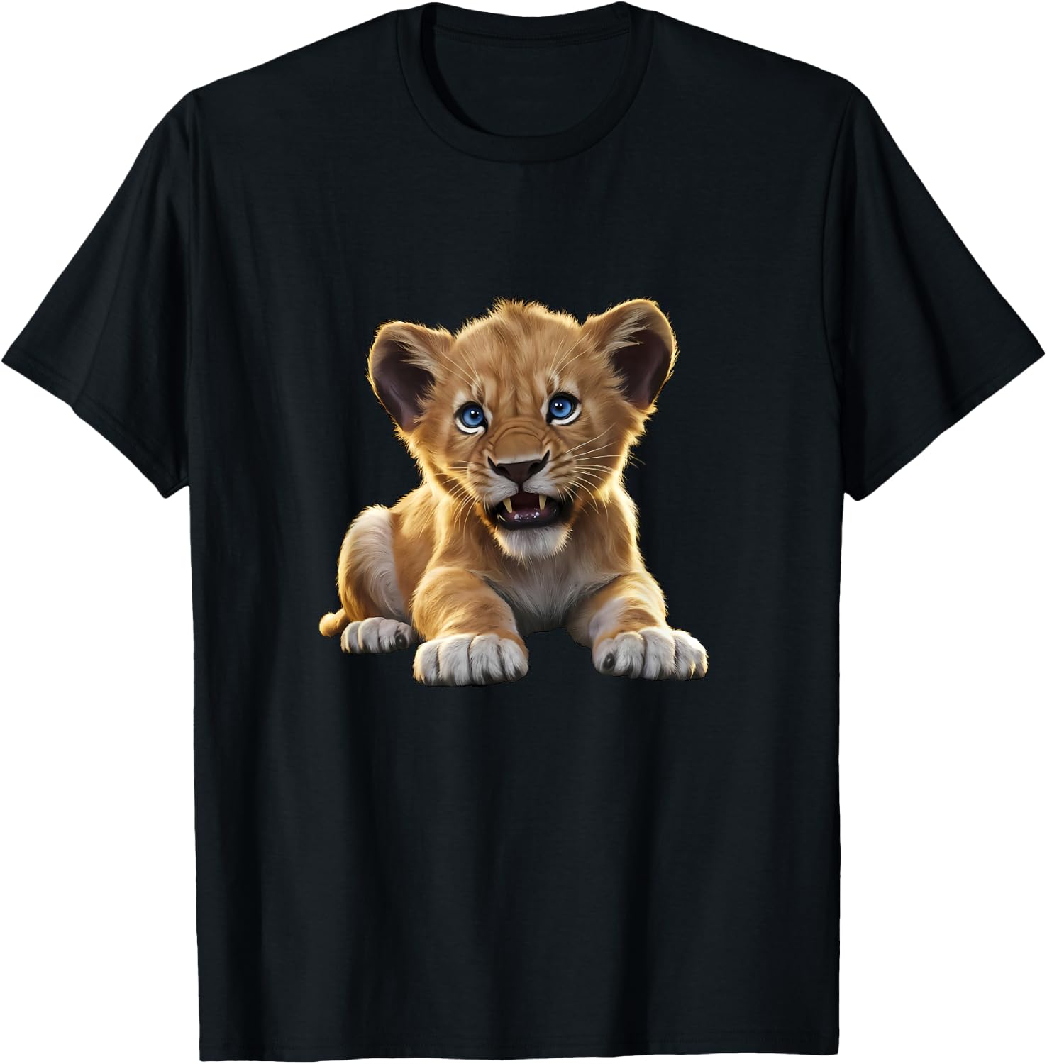 Lion Cub Angry Lion Lovers Lion Shirt Boys Girls Male Lions T-Shirt - T-Shirt | Black