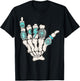 Skeleton Turquoise Hand Western Rodeo Cowboy Cowgirl T-Shirt - T-Shirt | Black