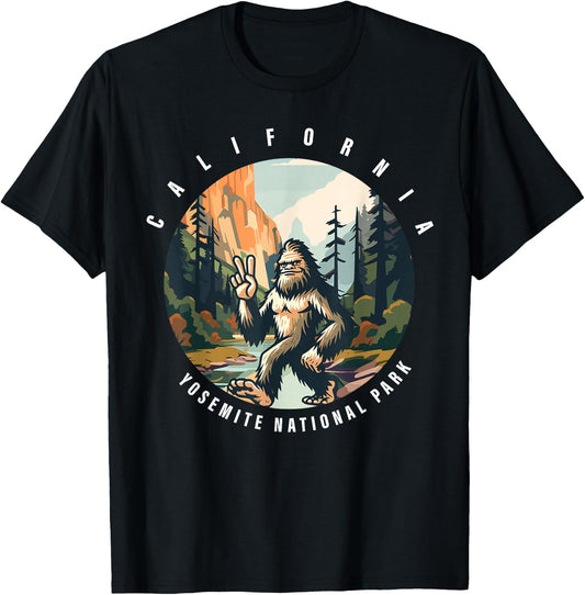 Bigfoot Sasquatch Yosemite National Park T-Shirt - T-Shirt | Black