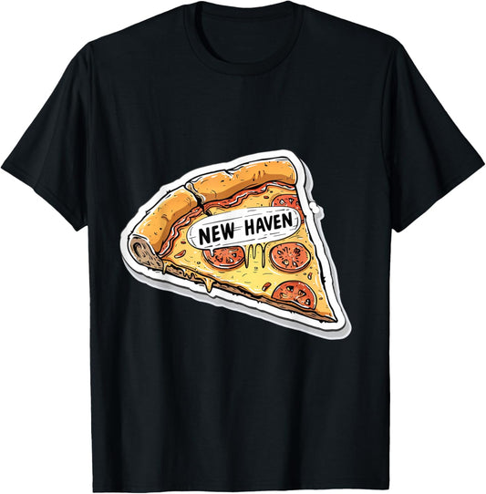 New Haven Style Pizza Connecticut Apizza Foodie Culture T-Shirt - T-Shirt | Black
