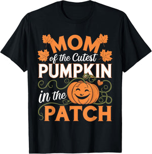 Mom of The Cutest Pumpkin In The Patch Mother's Day T-Shirt - T-Shirt | Black