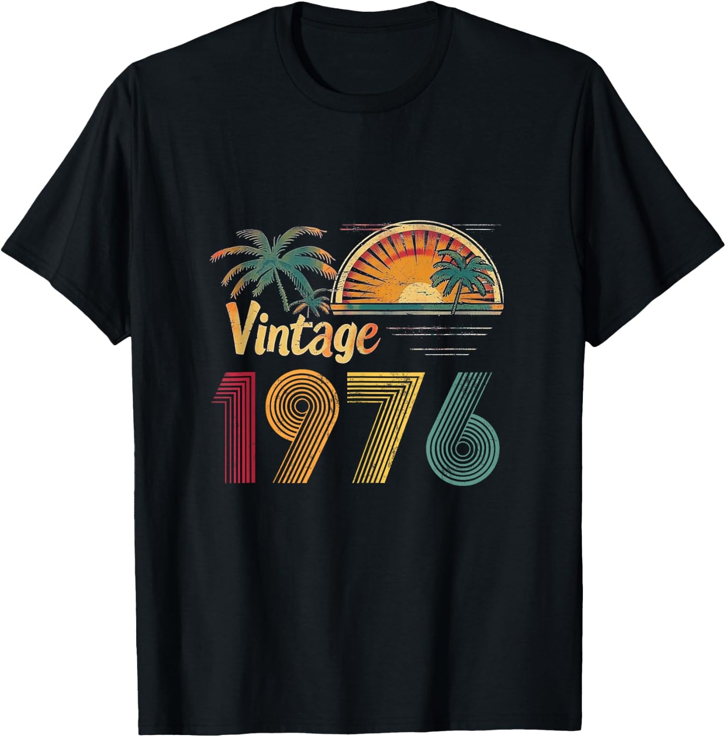 Retro - 1976 50th Birthday 50 Years Old - Vintage Women Men T-Shirt - T-Shirt | Black