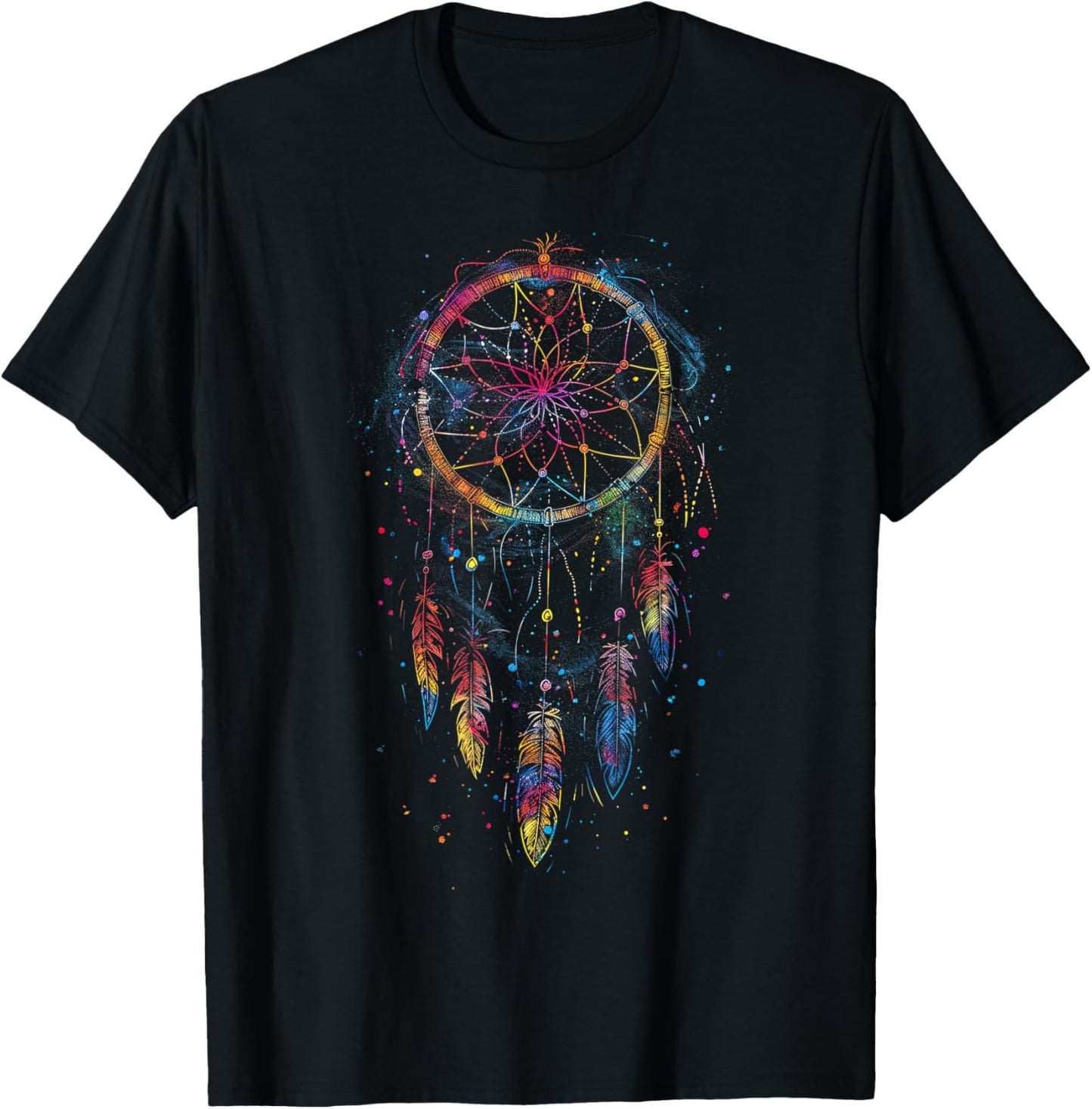 Dream Catcher Native American Hummingbird T-Shirt - T-Shirt | Black
