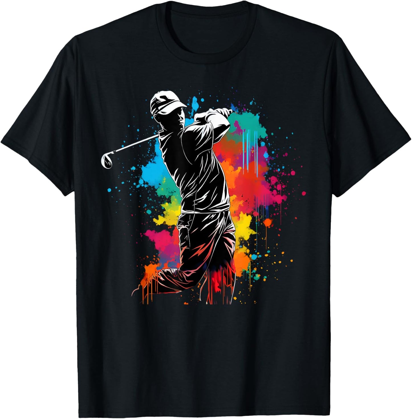 Colorful Golfer Boy on Golf T-Shirt - T-Shirt | Black