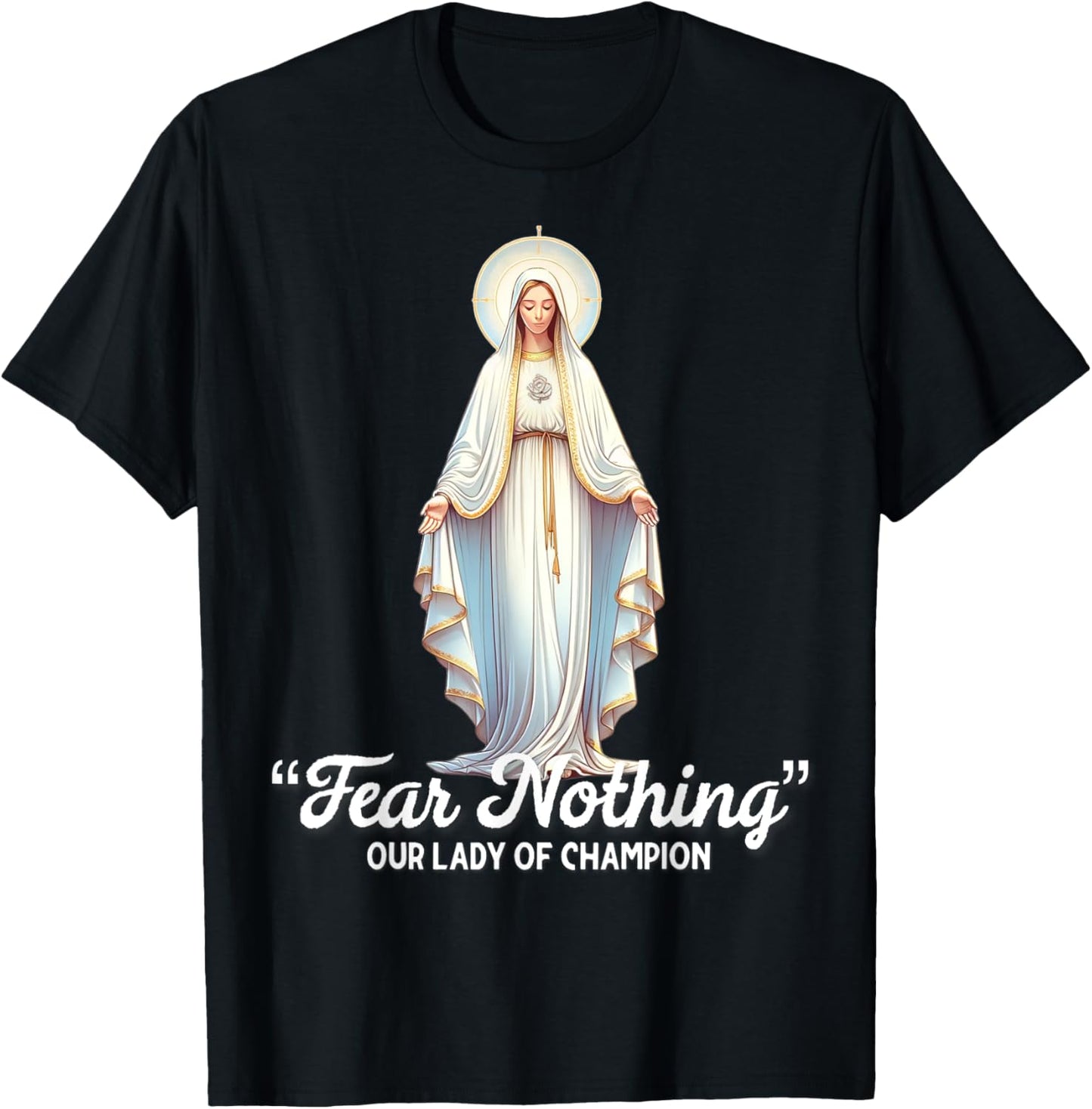 Modern Day Catholic Designs Our Lady Of Good Help Wisconsin American Catholic T-Shirt - T-Shirt | Black