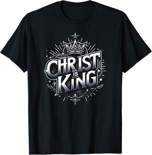 Christ Is King - Christian Crown of Thorns Jesus Is King T-Shirt - T-Shirt | Black