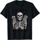 In My Introvert Era Retro Halloween Skeleton Coffee T-Shirt - T-Shirt | Black