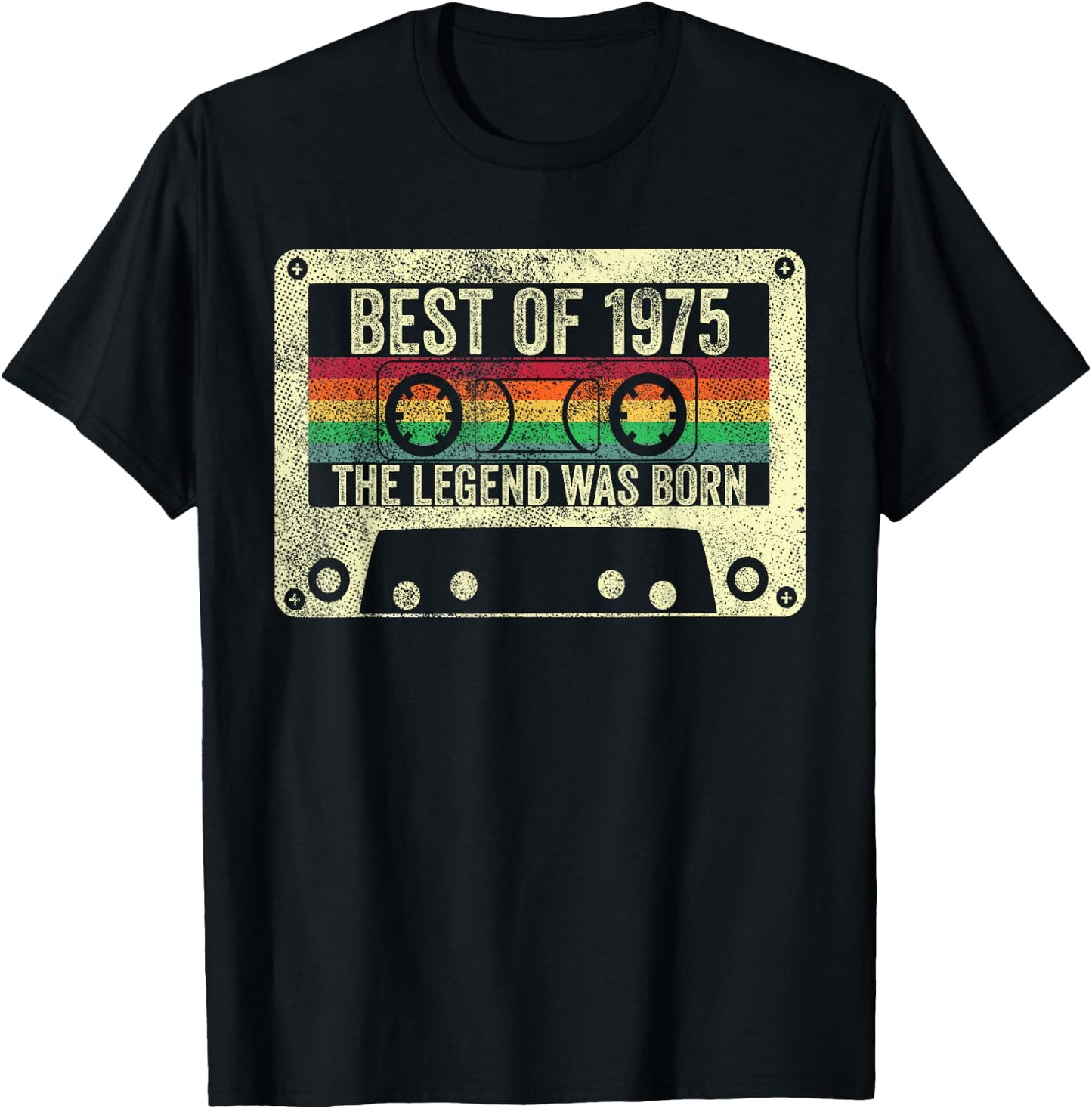 Born 1975 50th Birthday Vintage Men Women Legend Retro T-Shirt - T-Shirt | Black