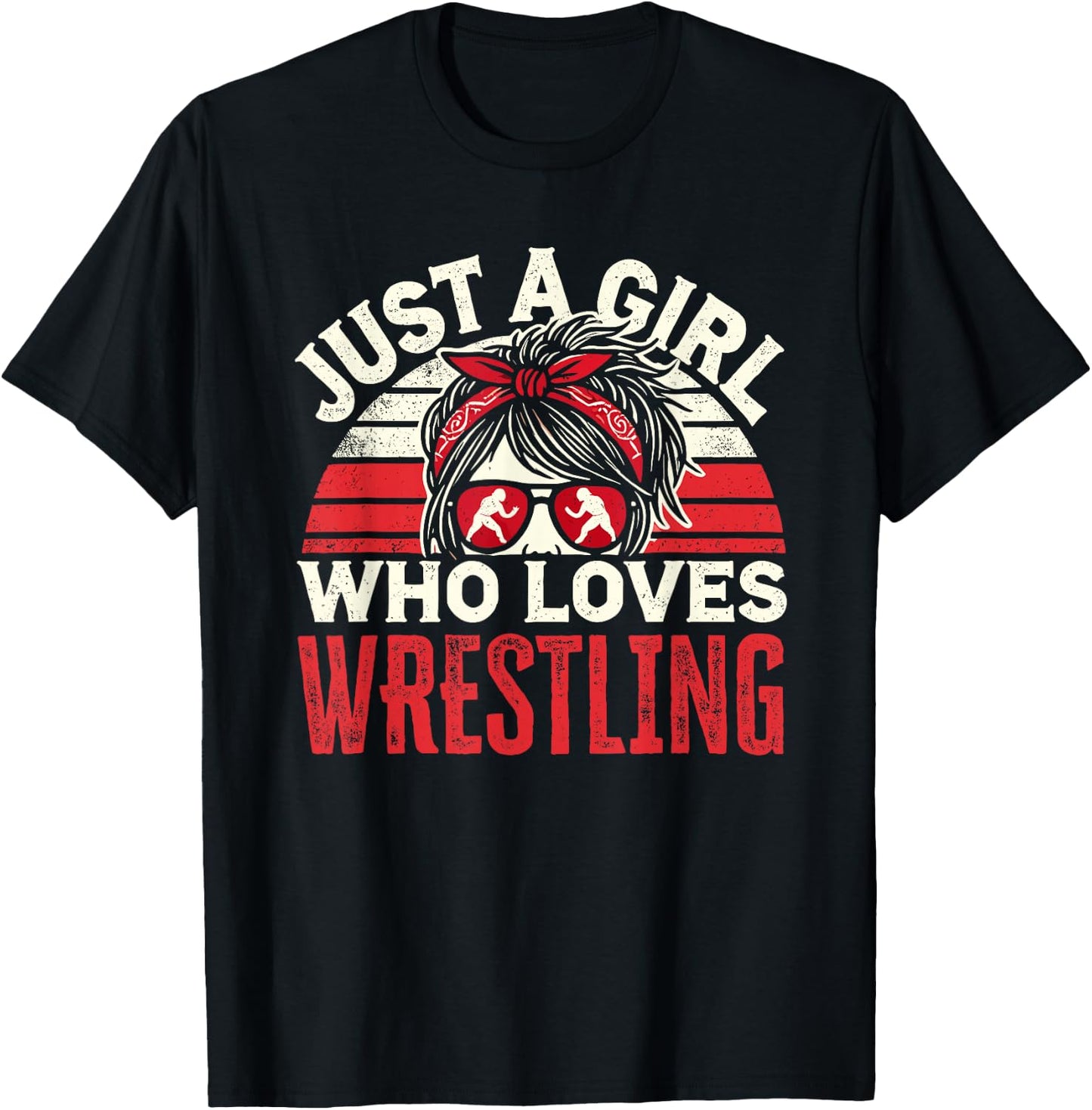 Just A Girl Who Loves Wrestling, Girls & Women, Wrestle T-Shirt - T-Shirt | Black