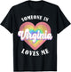 Someone In Virginia Loves Me Heart Retro Groovy T-Shirt - T-Shirt | Black