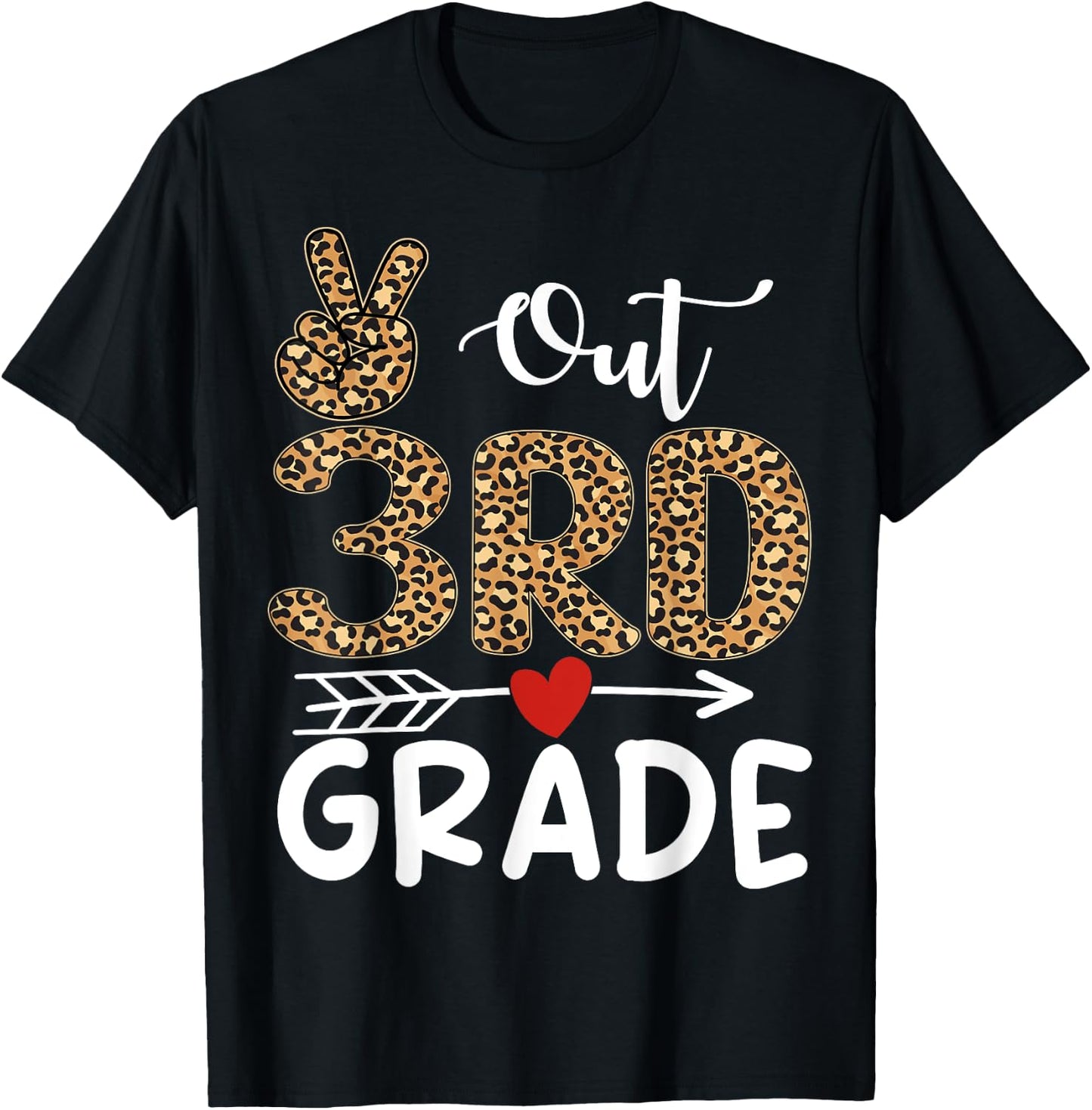 Peace Out 3rd Grade Teacher Graduation Last Day of School T-Shirt - T-Shirt | Black
