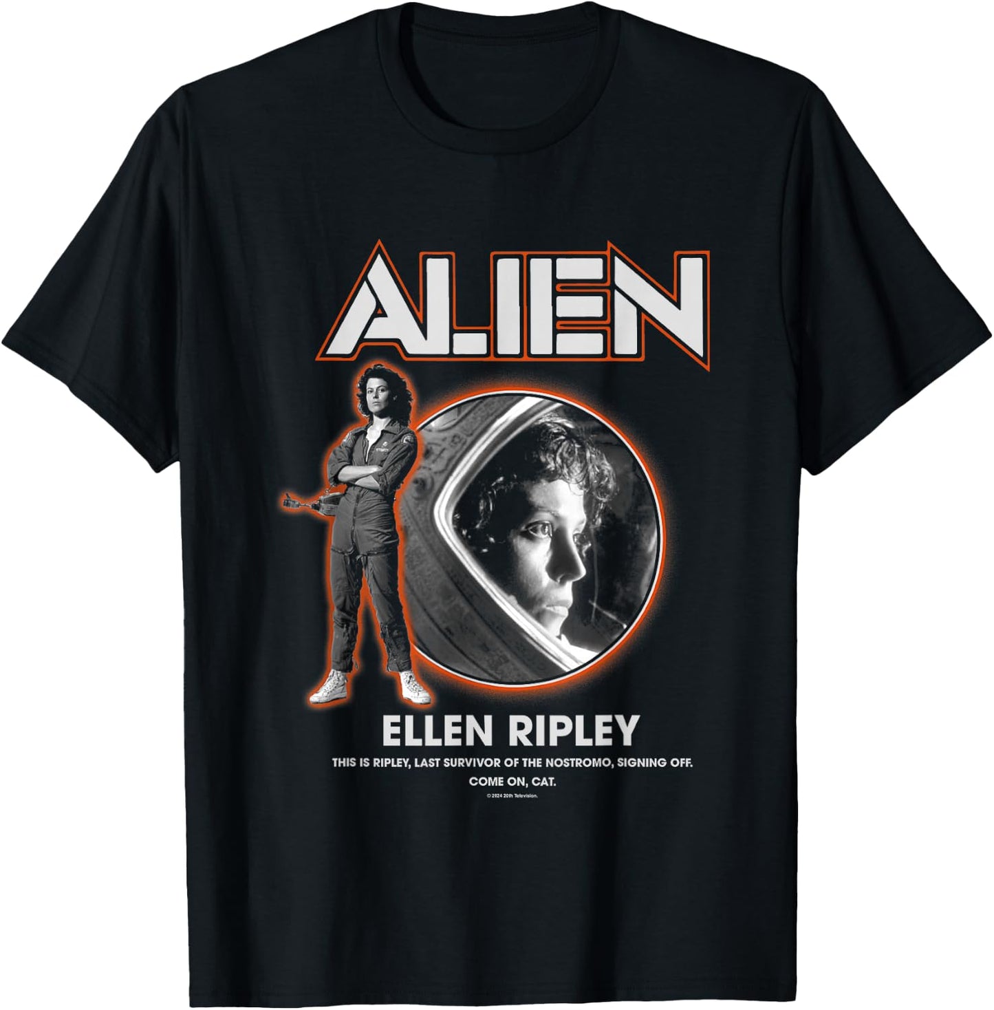 Aliens Iconic Ellen Ripley Last Survivor Retro Big Portrait T-Shirt - T-Shirt | Black