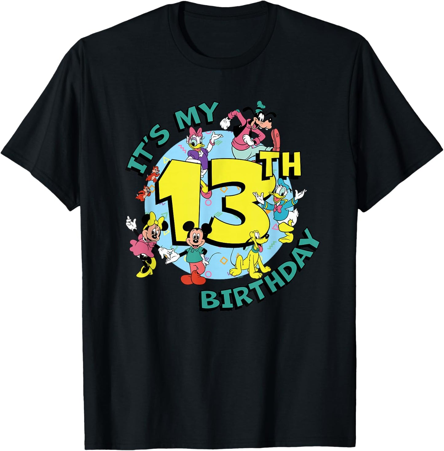 Disney Mickey and Friends It's My Thirteenth 13th Birthday T-Shirt - T-Shirt | Black