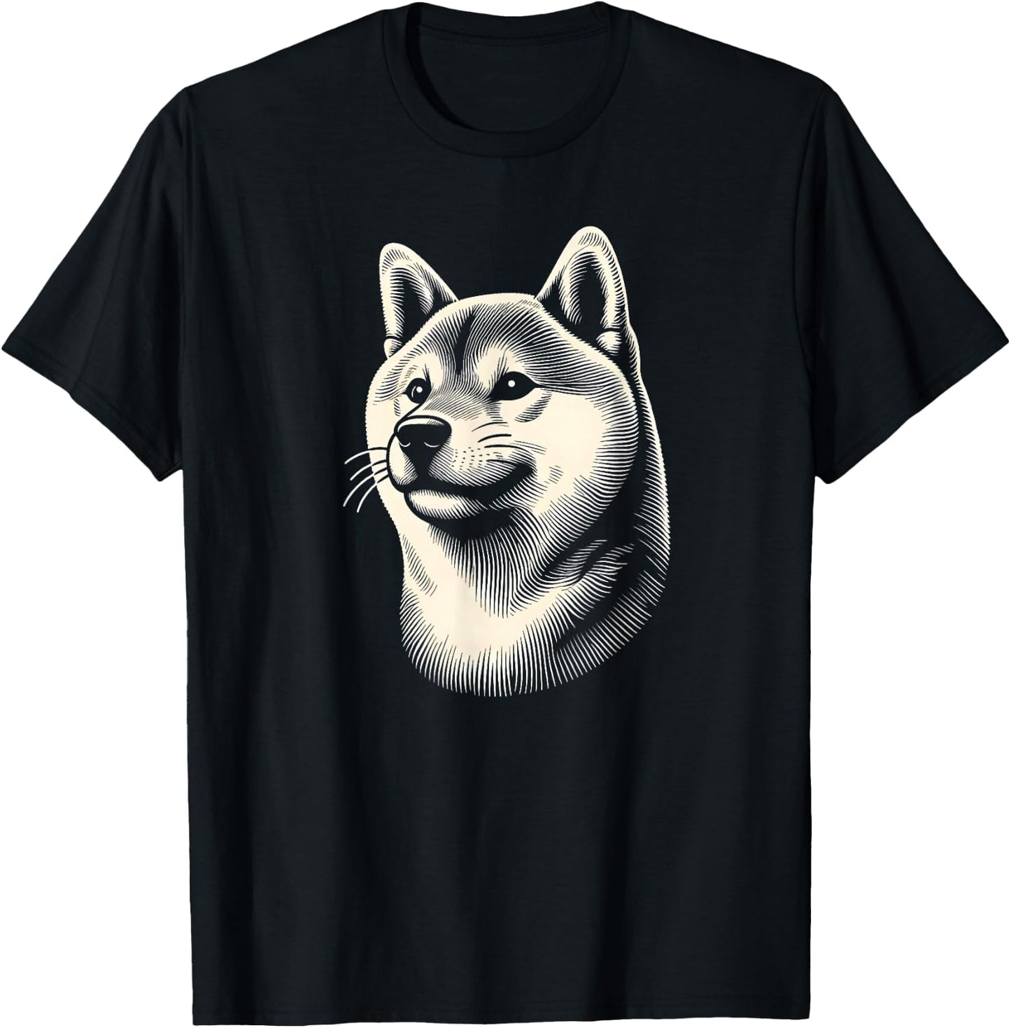 Shiba Inu Dog Face Art Design And Men T-Shirt - T-Shirt | Black