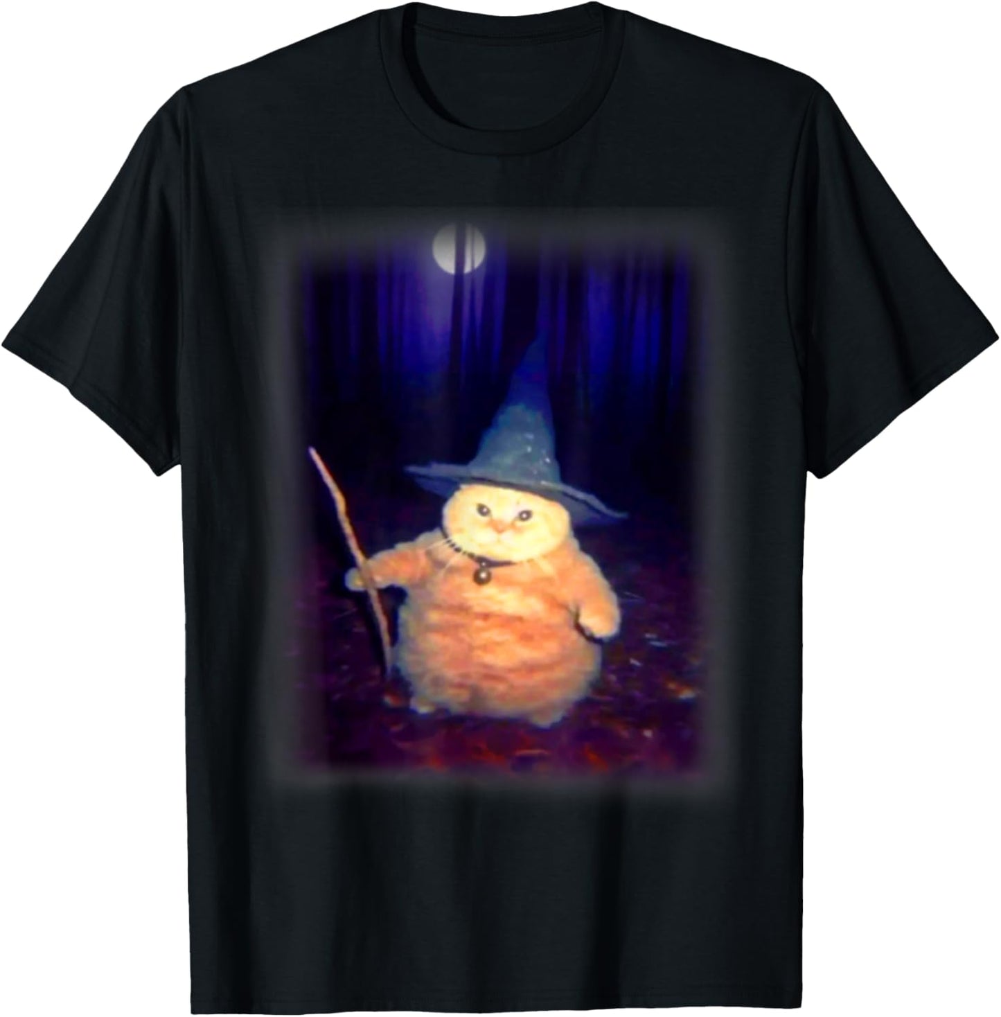 Wizard Cat Weird Funny Halloween Cat Meme Men Women Kids T-Shirt - T-Shirt | Black
