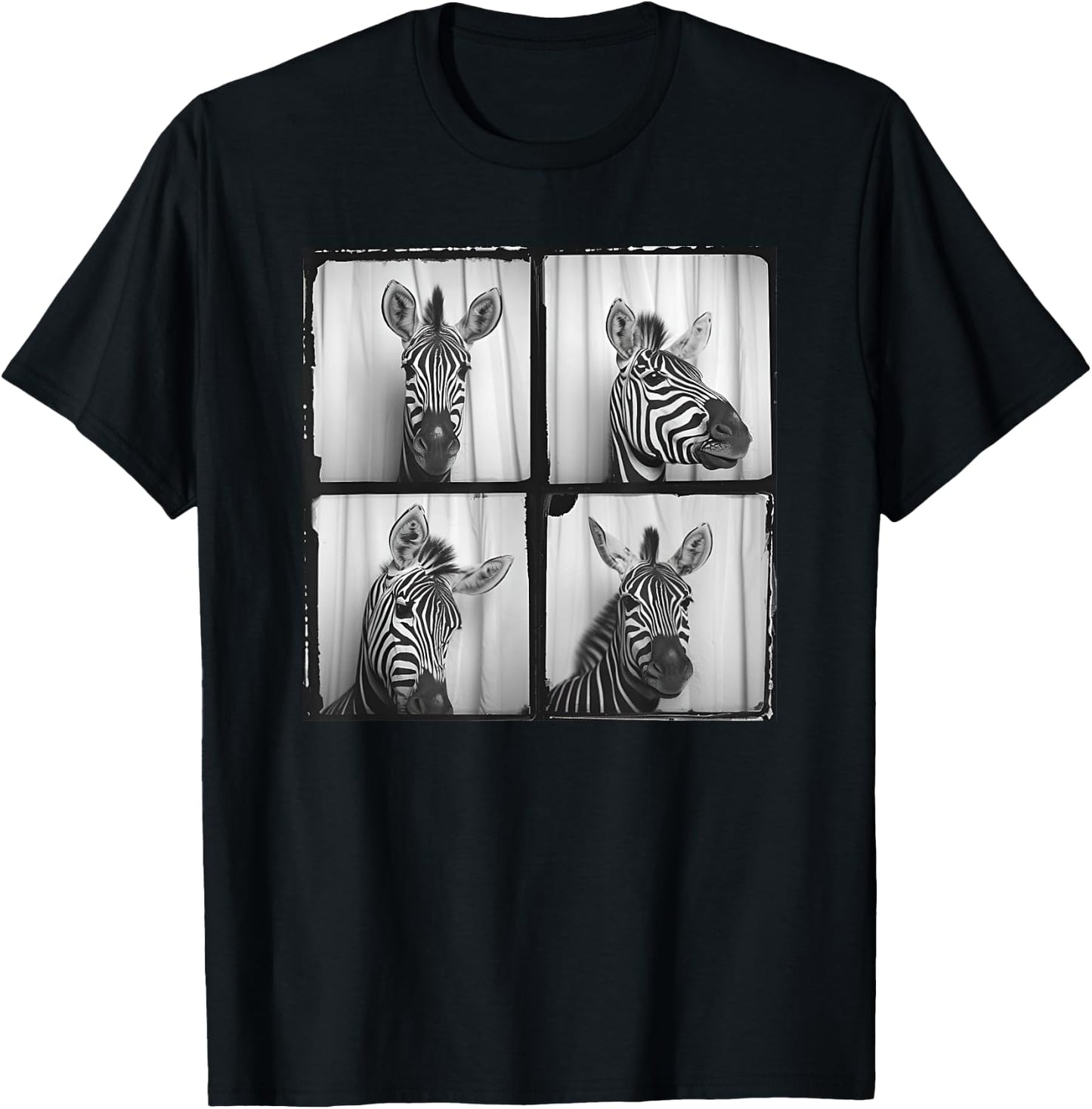 Cute Zebra Face Zookeeper Safari Zoo Animal Lover T-Shirt - T-Shirt | Black
