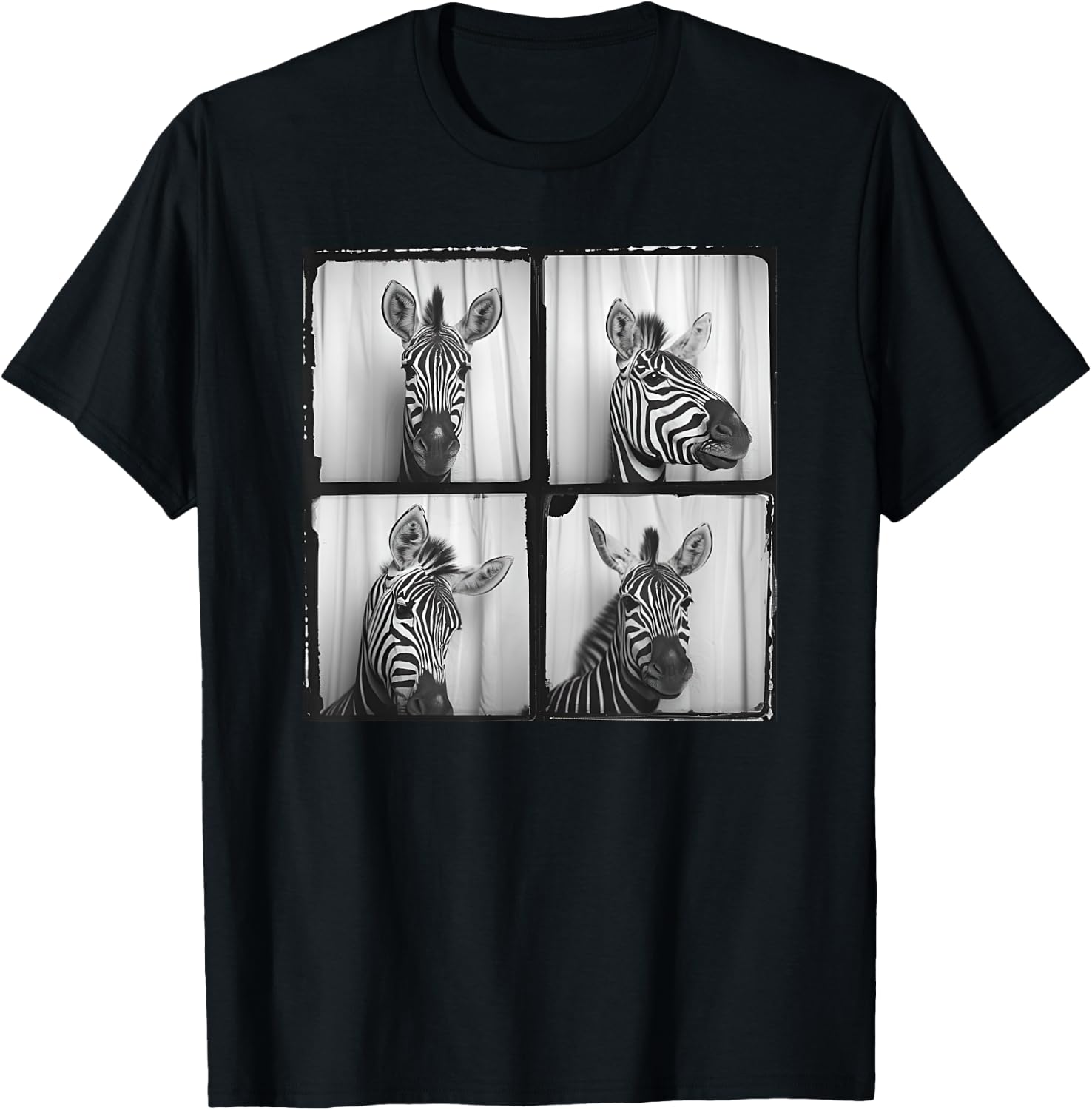 Cute Zebra Face Zookeeper Safari Zoo Animal Lover T-Shirt - T-Shirt | Black