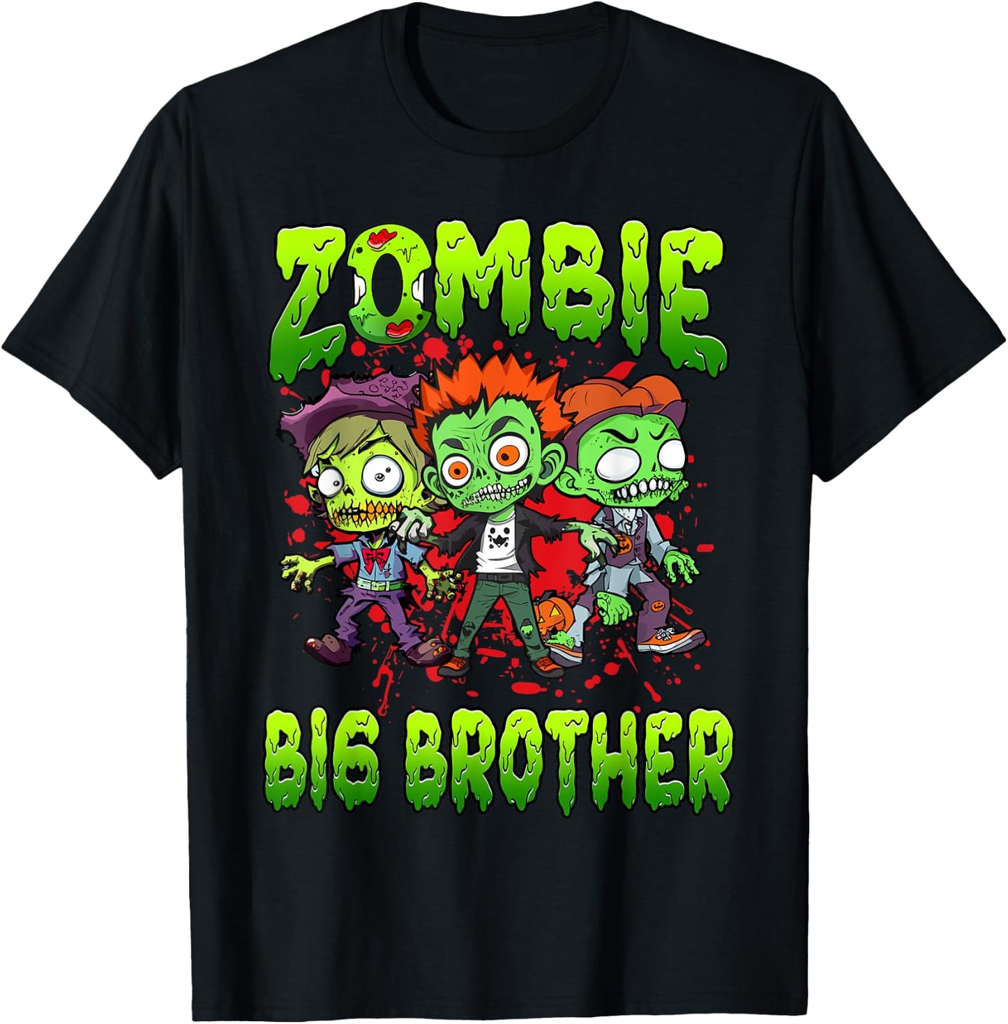 Zombie Big Brother Halloween Costume Family Matching T-Shirt - T-Shirt | Black