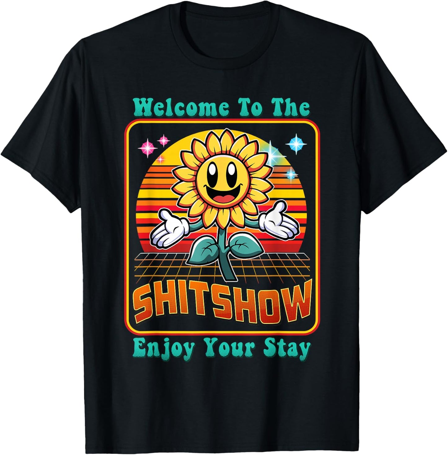 Welcome To The Shit Show Retro 60s 70s Leadership Supervisor T-Shirt - T-Shirt | Black