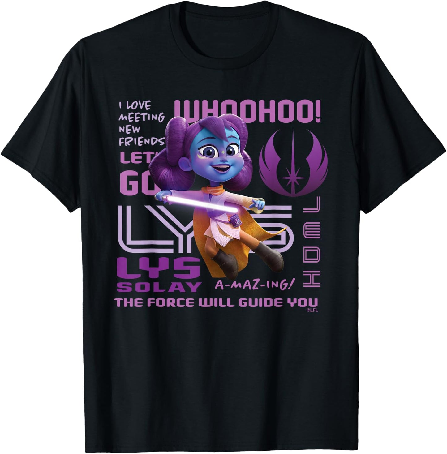 Star Wars Young Jedi Adventures Lys Solay Amazing Jedi T-Shirt - T-Shirt | Black