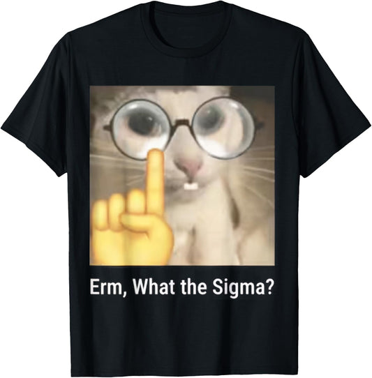 Erm, What the Sigma? Cat meme T-Shirt - T-Shirt | Black