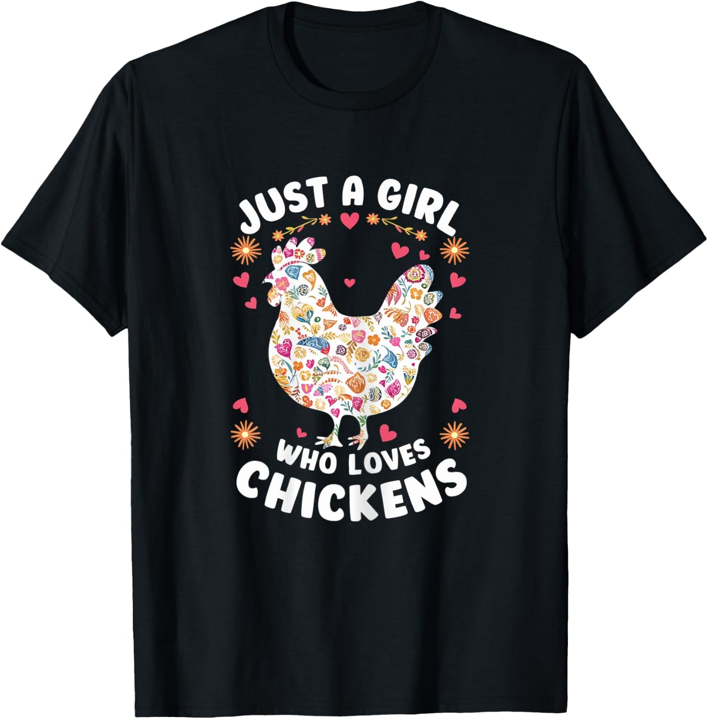 Just a Girl Who Loves Chickens Mom Chicken Shirts T-Shirt - T-Shirt | Black
