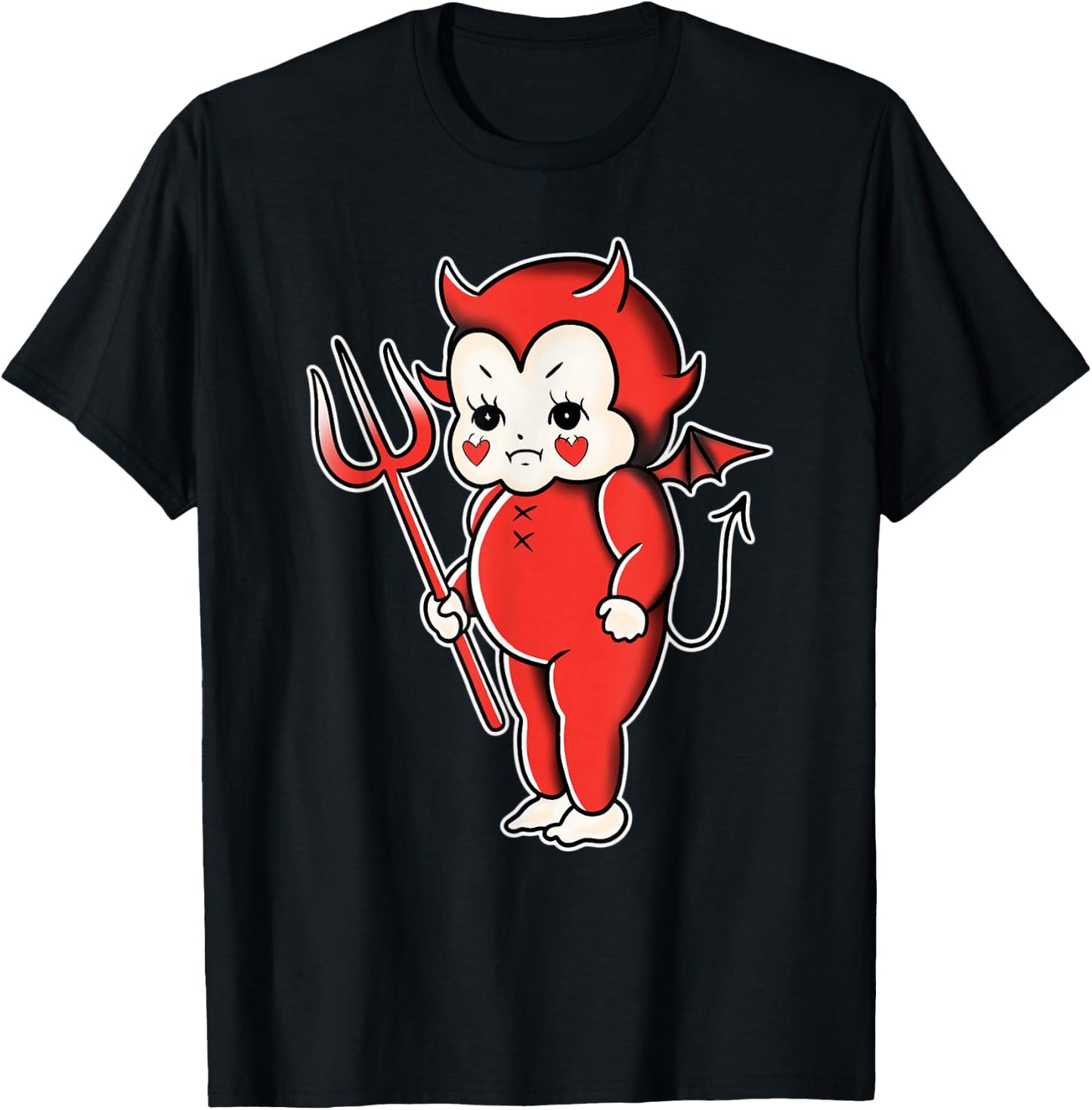 Kewpie Baby Devil Traditional Flash T-Shirt - T-Shirt | Black