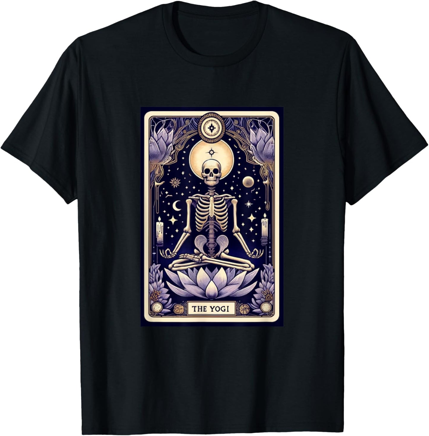 The Yogi Tarot Card Yoga Skeleton T-Shirt - T-Shirt | Black