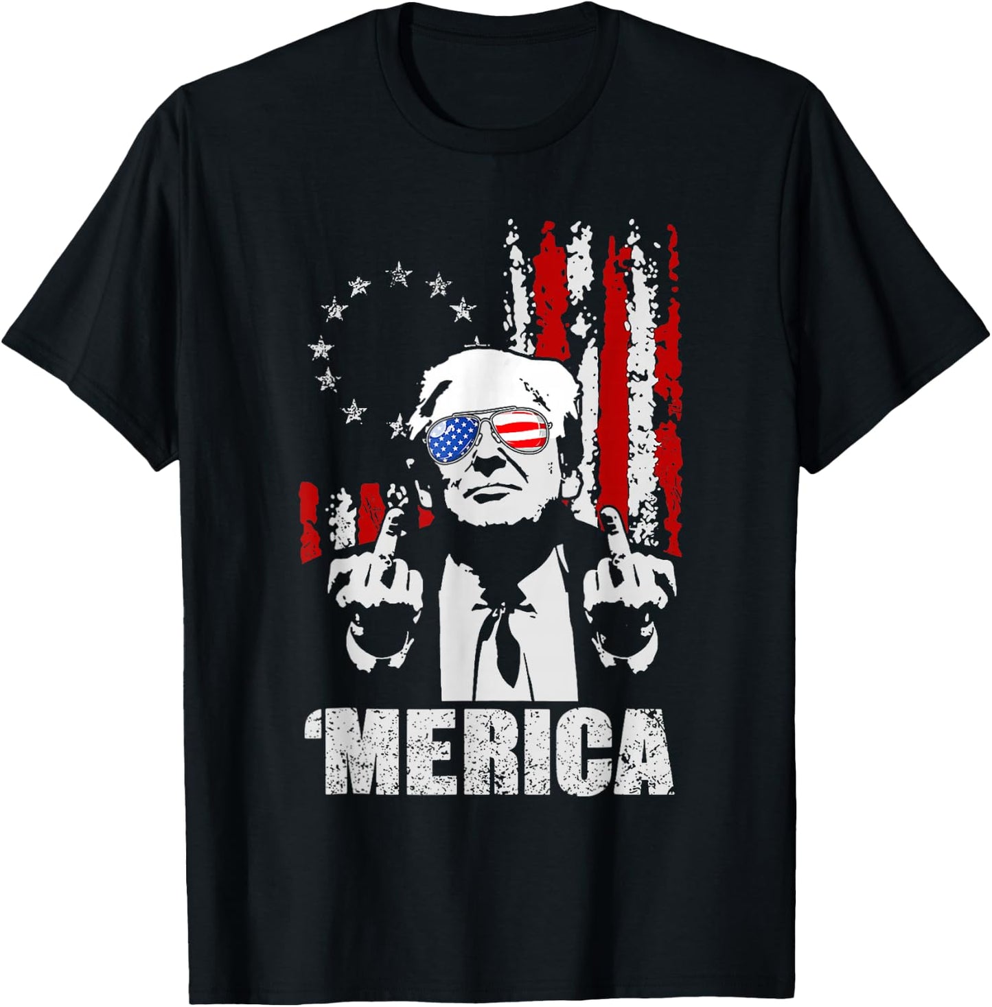 Funny Trump Arrest This Donald Trump Middle Finger President T-Shirt - T-Shirt | Black