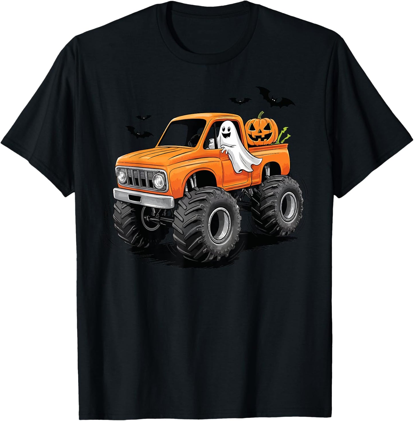 Monster Truck Pumpkin Halloween pumpkin smasher T-Shirt - T-Shirt | Black